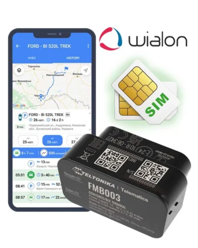Teltonika FMB003 – Комплект (GPS трекер + SIM + Wialon + Налаштування)