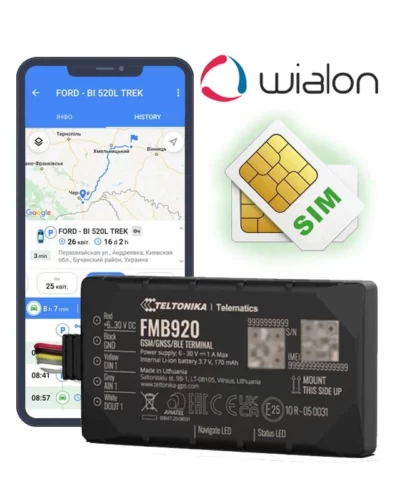Teltonika FMB920 – Комплект ( GPS трекер + SIM + Wialon + Налаштування )