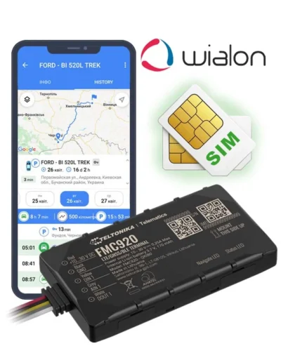 Teltonika FMC920 – Комплект (GPS трекер + SIM + Wialon + Налаштування)