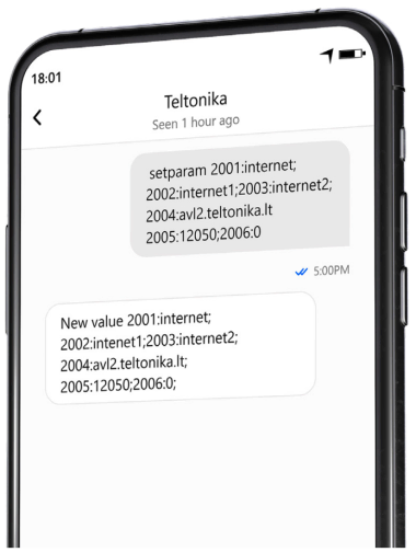 Налаштування GPS-трекера Teltonika по SMS — команда setparam (APN і сервер: IP, порт) та відповідь-підтвердження пристрою